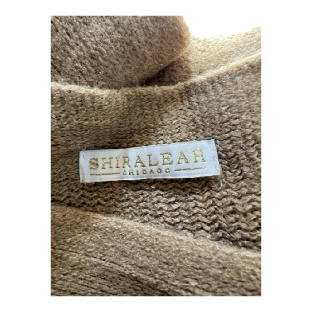 EUC Shiraleah elegant camel knit poncho with fringe | one size - Picture 5 of 6
